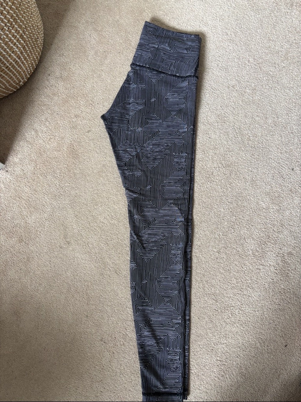 Lululemon Wunder Under High Rise Pant Maze Jacquard Black White Leggings